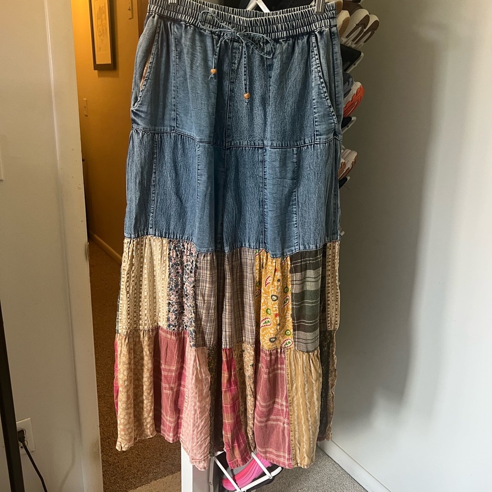 Patchwork Denim and Multicolor Jeans